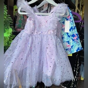 Amazon Essentials Lavender Tulle Sequin Party Dress for Girls